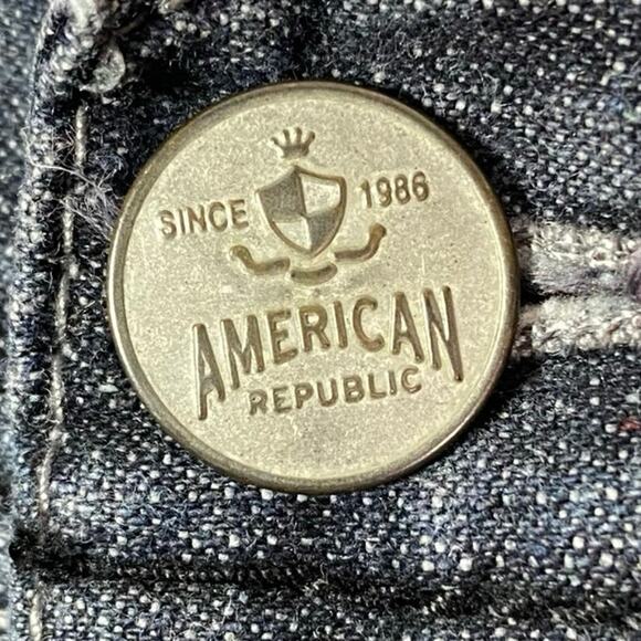 AMERICAN REPUBLIC Vintage Y2K Stonewash Black Jeans Size Mens 36 - Picture 12 of 15